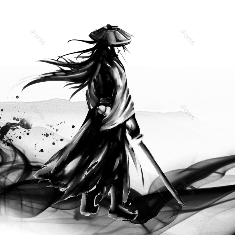 水墨图片,中国风元素,插画人物PNG,人物免抠素材